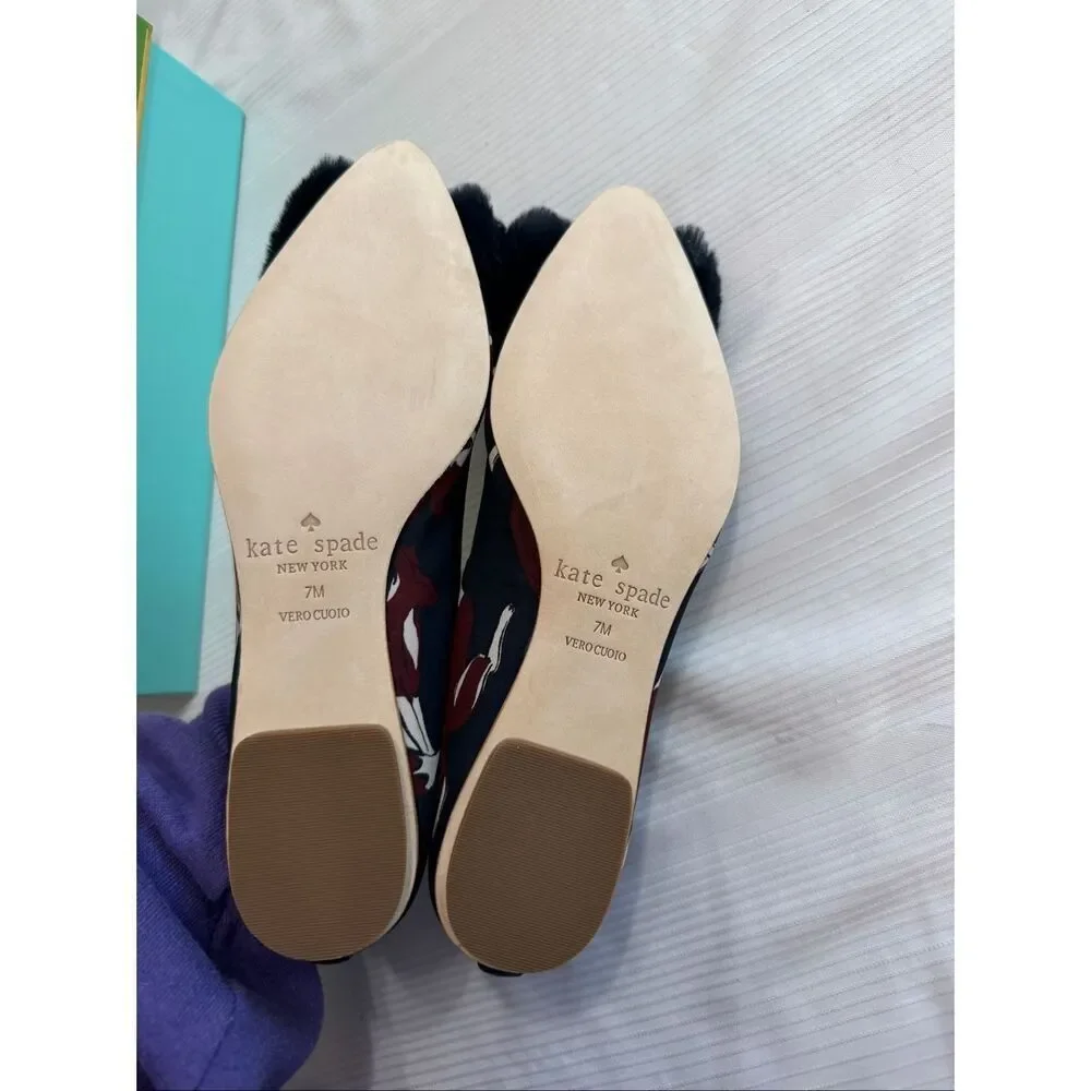 Kate Spade Elen Navy Multi Flats Size 7 New